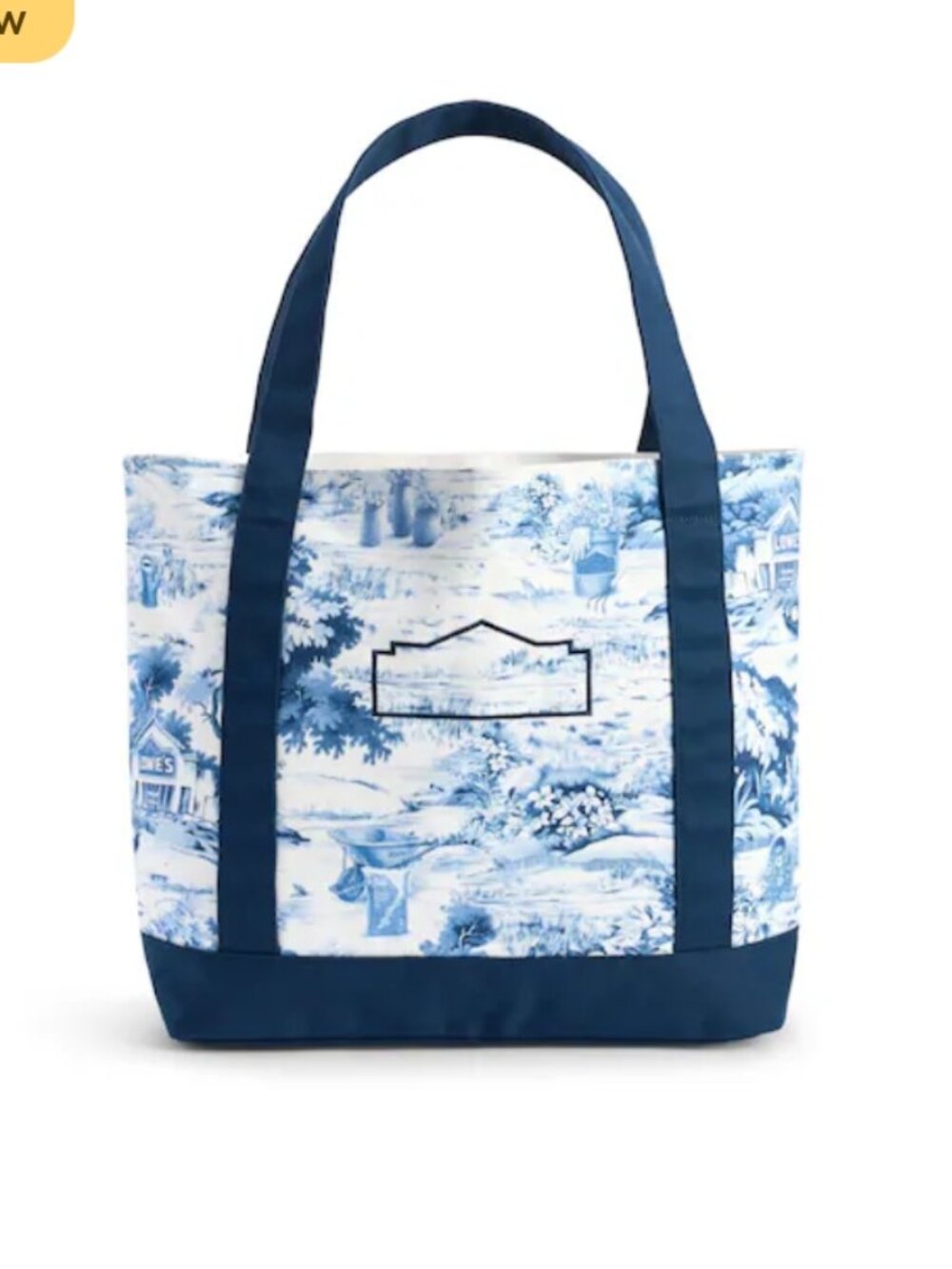 Lowe's 🫐 Blue Toile Canvas Tote Bag NWT